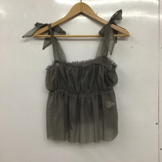 ザラ ZARA キャミソール キャミソール チュール ビスチェ S 無地 灰 / グレー /  レディース USED 古着 中古 10136904
