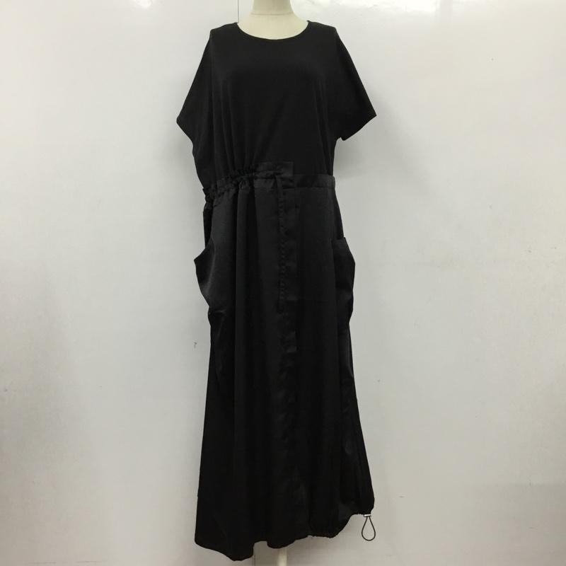 ローフ loaf ワンピース ロングスカート 595006-172O アシンメトリーワンピース 半袖ワンピース ロングワンピース 無地 黒 / ブラック /  レディース USED 古着 中古 10110031