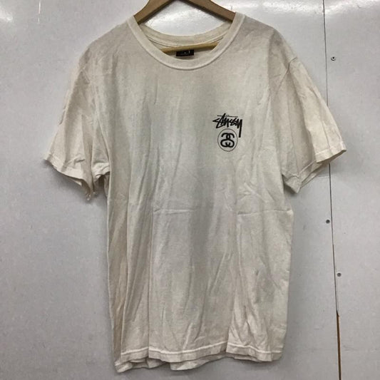 ステューシー STUSSY Tシャツ 半袖 半袖カットソー プリントTシャツ クルーネックカットソー M ロゴ、文字 アイボリー / アイボリー /  メンズ USED 古着 中古 10150284