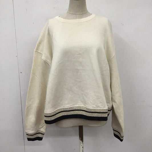 ザラ ZARA トレーナー 長袖 5644 487 712 リブ 裏起毛 S 無地 アイボリー / アイボリー /  レディース USED 古着 中古 10119614