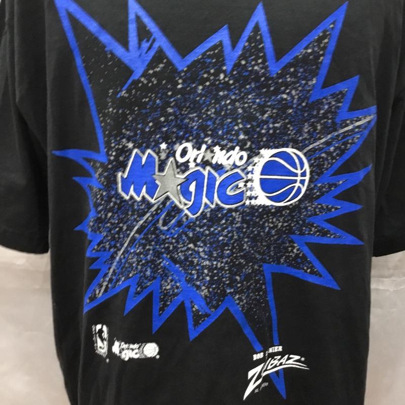 古着 USED パーカー 半袖 半袖パーカー スウェットカットソー 古着 90s orlandomagic nba L プリント 黒 / ブラック /  メンズ USED 古着 中古 10114161