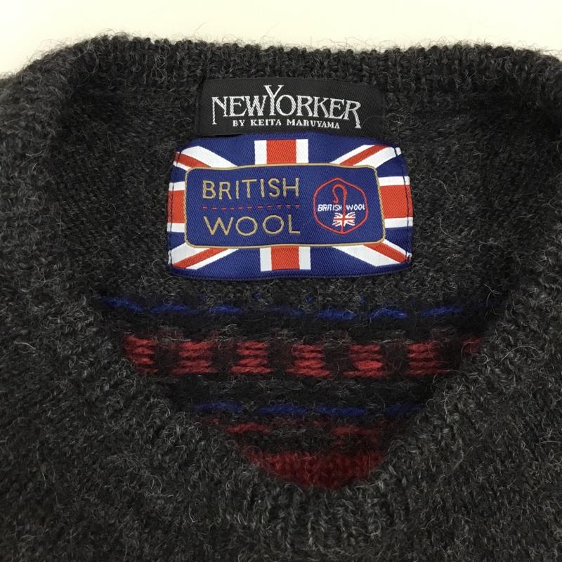 ニューヨーカー NEWYORKER ニット、セーター 長袖 長袖ニットカットソー ニット セーター クルーネックニット L 総柄 マルチカラー / マルチカラー /  メンズ USED 古着 中古 10113304