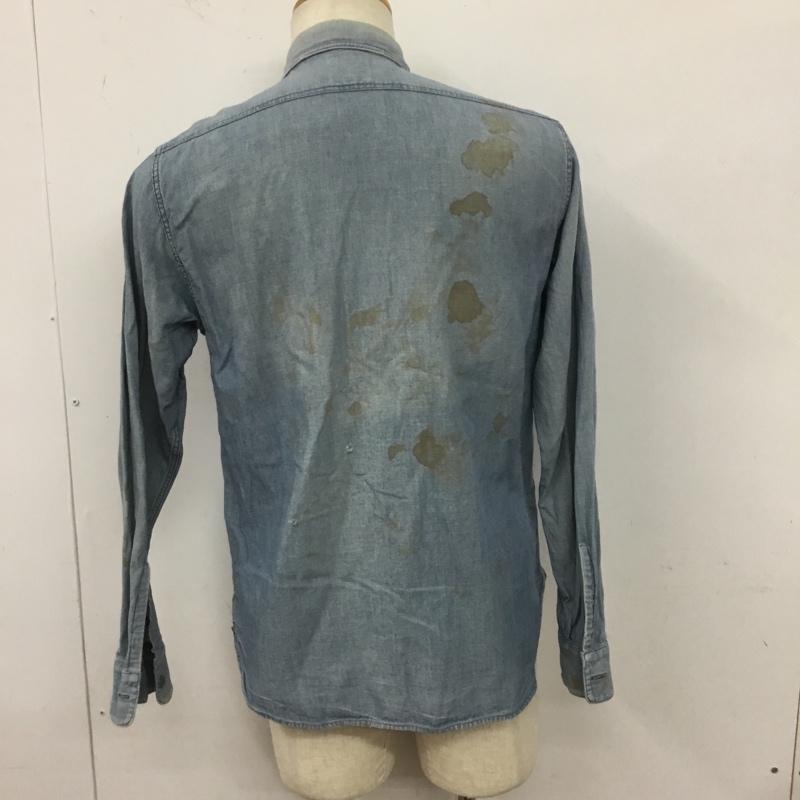 ジェラード JELADO シャツ、ブラウス 長袖 ct11109 NavalShirtsVintageFinish 長袖デニムシャツ L ダメージ加工 インディゴ / インディゴ /  メンズ USED 古着 中古 10127673