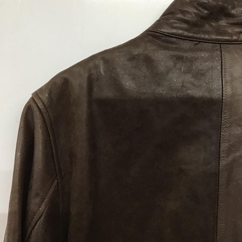 古着 USED ジャケット、上着 ジャケット、ブレザー レザージャケット ジップアップジャケット アウター 無地 茶 / ブラウン /  メンズ USED 古着 中古 10144807