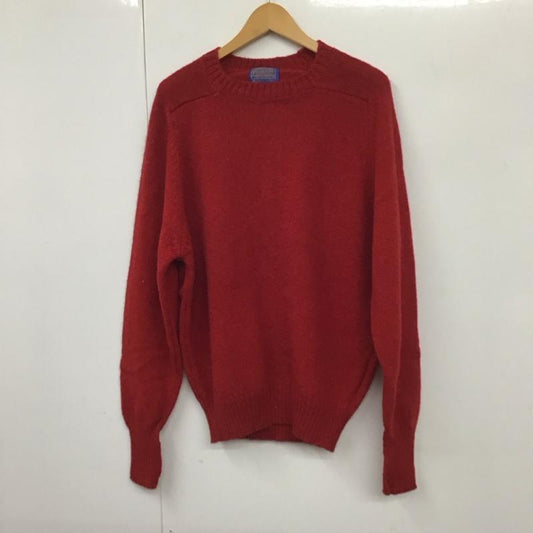 ペンドルトン PENDLETON ニット、セーター 長袖 長袖ニットカットソー クルーネック セーター 70s L 無地 赤 / レッド /  メンズ USED 古着 中古 10130896