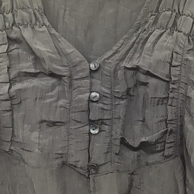 ジーナシス JEANASIS シャツ、ブラウス 半袖 ワッシャー サテン タグ付 FREE 無地 黒 / ブラック /  レディース USED 古着 中古 10144548