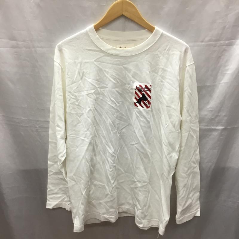 リュウジカミヤマ RYUJI KAMIYAMA Tシャツ 長袖 BHM-78360-B 鉄腕アトム 手塚治虫 生誕90周年記念 L ロゴ、文字 白 / ホワイト / X 赤 / レッド /  メンズ USED 古着 中古 10119284