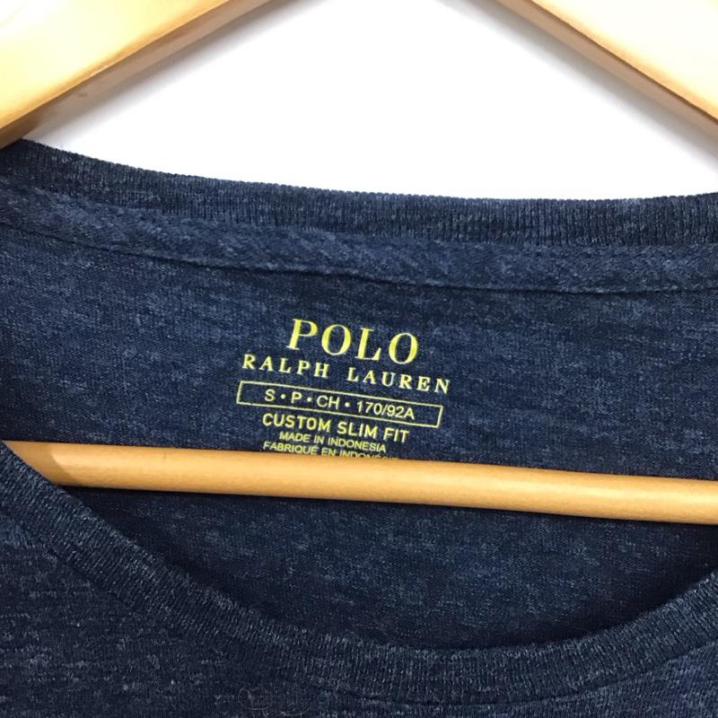 ポロラルフローレン POLO RALPH LAUREN カットソー 長袖 長袖カットソー 無地カットソー クルーネック S ロゴ、文字 紺 / ネイビー /  メンズ USED 古着 中古 10129085