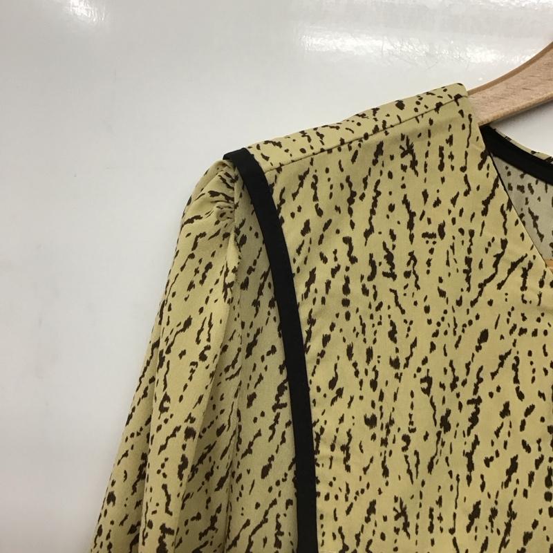 ｽﾘｰﾌｫｰﾀｲﾑ Three Four Time ワンピース ロングスカート セーラーカラー 長袖 M 総柄 黒 / ブラック / X ベージュ / ベージュ /  レディース USED 古着 中古 10142268