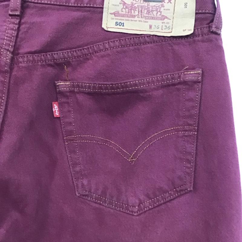 リーバイストラウスアンドコー Levi Strauss & co. パンツ デニム、ジーンズ デニムパンツ ワイドパンツ カジュアルパンツ 90s ユーロ スペイン製 36 無地 えんじ / ワインレッド /  メンズ USED 古着 中古 10129644