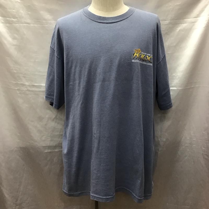 ギルダン GILDAN Tシャツ 半袖 クルーネック バックプリント XL ロゴ、文字 水色 / ライトブルー /  メンズ USED 古着 中古 10122621