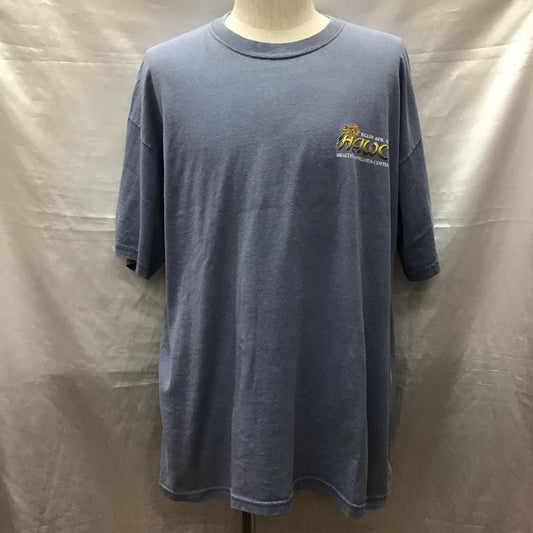 ギルダン GILDAN Tシャツ 半袖 クルーネック バックプリント XL ロゴ、文字 水色 / ライトブルー /  メンズ USED 古着 中古 10122621