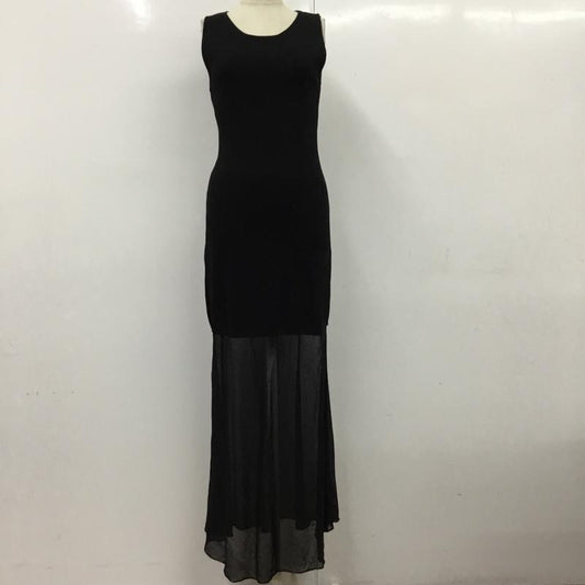 ザラ ZARA ワンピース ロングスカート ロングワンピース ノースリーブワンピース フレアスカート M 無地 黒 / ブラック /  レディース USED 古着 中古 10115804