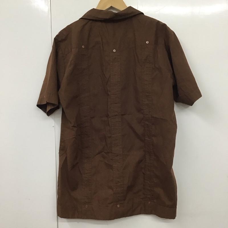 古着 USED シャツ、ブラウス 半袖 半袖シャツ 無地シャツ ポケットシャツ キューバシャツ M 無地 茶 / ブラウン /  メンズ USED 古着 中古 10130123