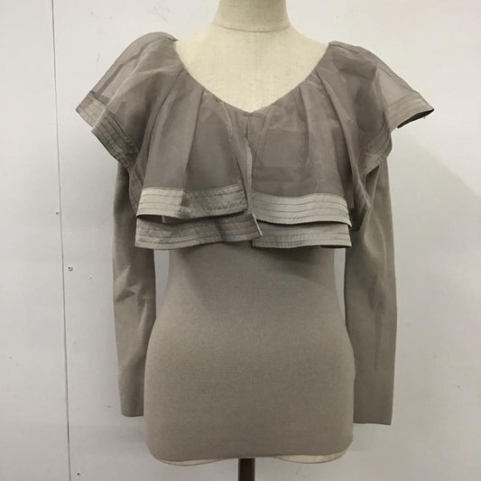 スナイデル SNIDEL カットソー 長袖 swnt231013 シアーフリルカラーニットプルオーバー 長袖カットソー 無地 灰 / グレー /  メンズ USED 古着 中古 10120105