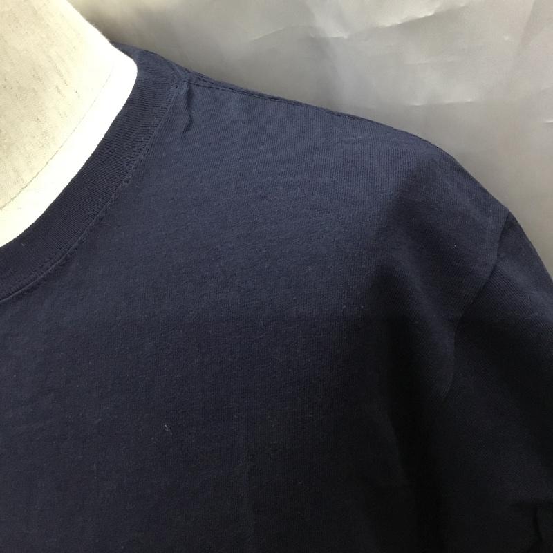 チャンピオン Champion Tシャツ 半袖 半袖カットソー プリントTシャツ クルーネックカットソー M 無地 紺 / ネイビー /  メンズ USED 古着 中古 10117713