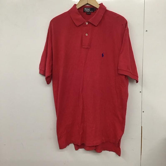 ポロバイラルフローレン Polo by RALPH LAUREN ポロシャツ 半袖 半袖ポロシャツ 半袖カットソー カラーシャツ L ロゴ、文字 赤 / レッド /  メンズ USED 古着 中古 10132690