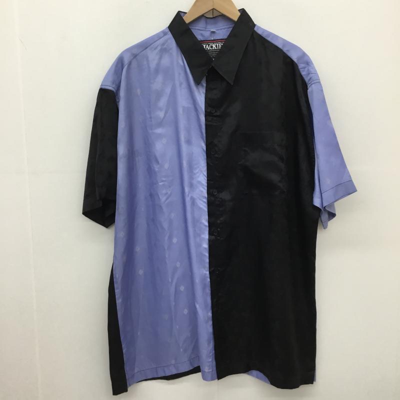 ユーズドクロージング used clothes シャツ、ブラウス 半袖 XXL 総柄 黒 / ブラック / X 青 / ブルー /  メンズ USED 古着 中古 10129000