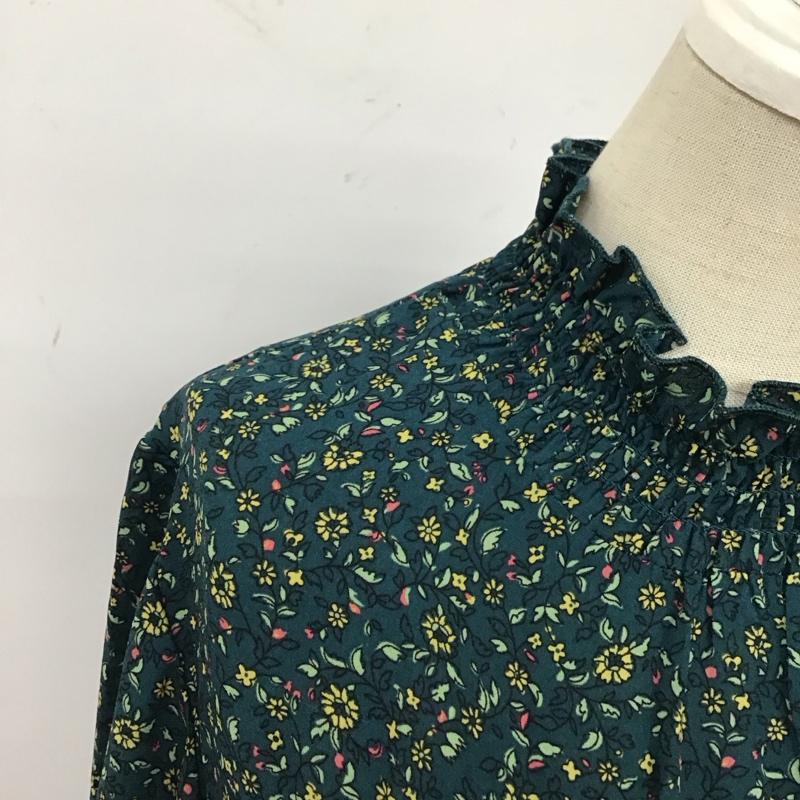 エヘカソポ ehka sopo ワンピース ロングスカート 1103686 スタンドネック 長袖 M 花柄 緑 / グリーン /  レディース USED 古着 中古 10122464