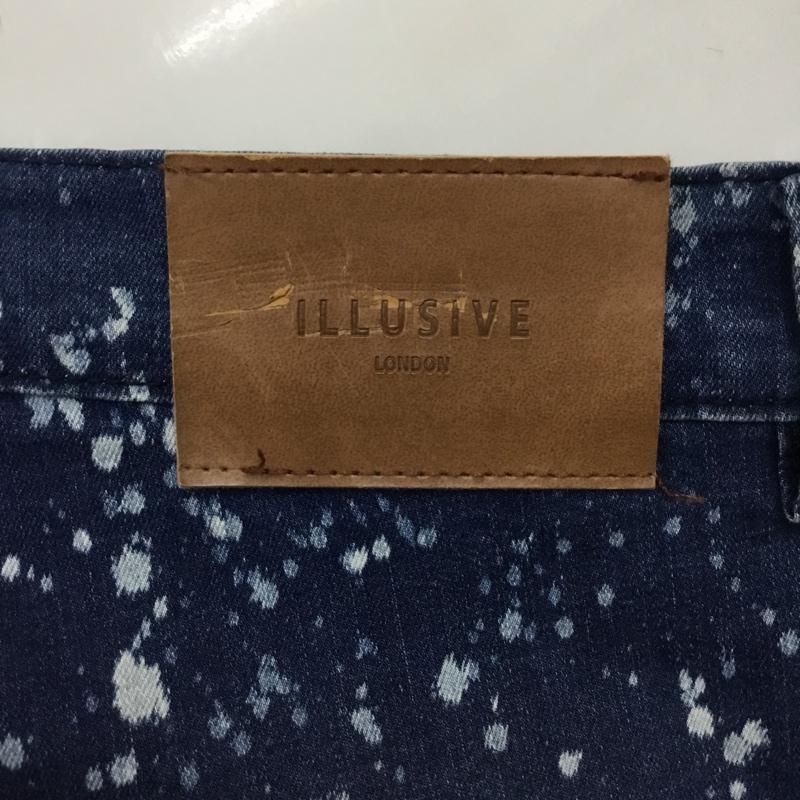 イルシブロンドン ILLUSIVE LONDON パンツ デニム、ジーンズ デニムパンツ スリムパンツ ダメージ加工パンツ ストレッチパンツ XL ダメージ加工 インディゴ / インディゴ /  メンズ USED 古着 中古 10117701