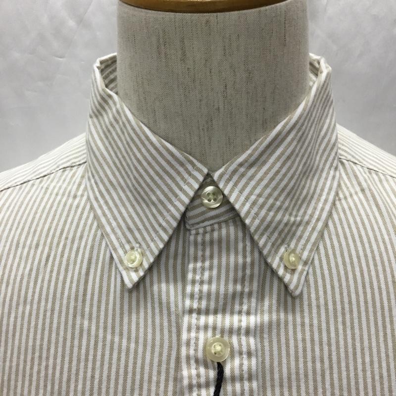 トミーヒルフィガー TOMMY HILFIGER シャツ、ブラウス 長袖 ボタンダウンシャツ M ストライプ 白 / ホワイト / X ベージュ / ベージュ /  メンズ USED 古着 中古 10112795
