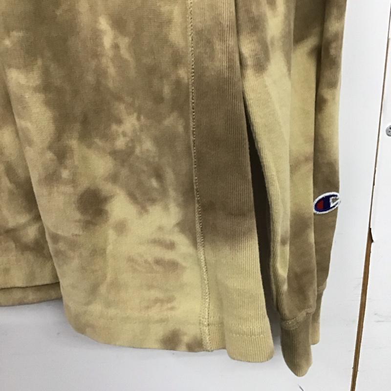 チャンピオン Champion Tシャツ 長袖 C3-S415 タイダイ ロンT M ロゴ、文字 ベージュ / ベージュ /  メンズ USED 古着 中古 10145213