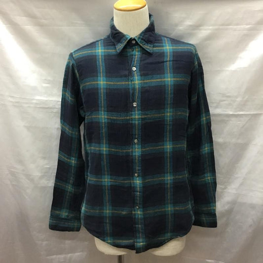 フォーティーファイブアールピーエム 45RPM シャツ、ブラウス 長袖 コットン ガーゼ 3 チェック 紺 / ネイビー / X 緑 / グリーン / X 橙 / オレンジ /  メンズ USED 古着 中古 10118962