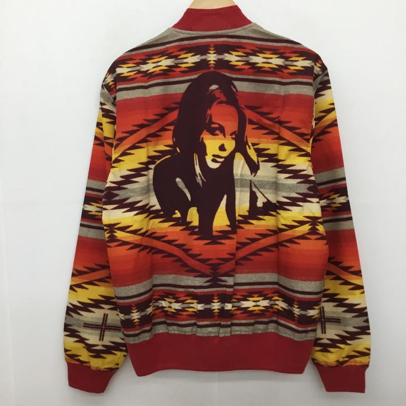 ヒステリックグラマー HYSTERIC GLAMOUR ジャケット、上着 ジャンパー、ブルゾン 02191AB13 NATIVE PATTERN ナイロンジャケット L ネイティブ柄 赤 / レッド / X 黄 / イエロー /  メンズ USED 古着 中古 10133488