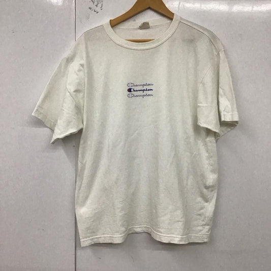 チャンピオン Champion Tシャツ 半袖 c8-r303r 半袖カットソー プリントTシャツ L ロゴ、文字 白 / ホワイト /  メンズ USED 古着 中古 10129647