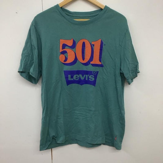 リーバイス Levi s Tシャツ 半袖 半袖カットソー プリントTシャツ クルーネックカットソー S ロゴ、文字 青 / ブルー /  メンズ USED 古着 中古 10140119