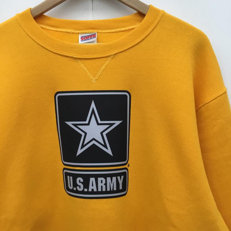 ソフィー SOFFE トレーナー 長袖 米陸軍　U.S.ARMY XL ロゴ、文字 黄 / イエロー /  メンズ USED 古着 中古 10142522