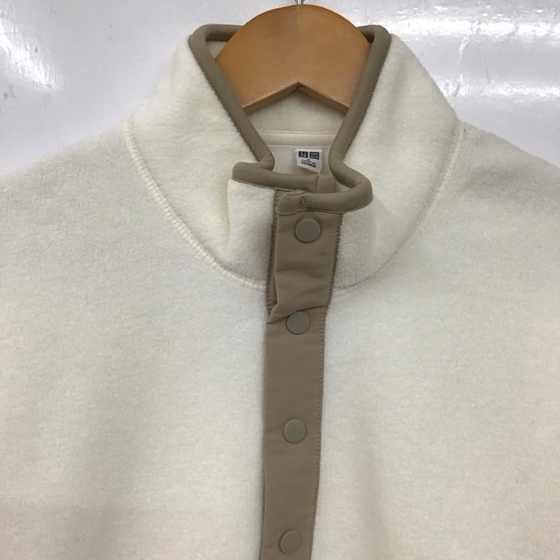 ユニクロ UNIQLO ジャケット、上着 ジャケット、ブレザー 341-453738 フリースボタンナッププルオーバー スタンドネック S 無地 白 / ホワイト /  メンズ USED 古着 中古 10131988