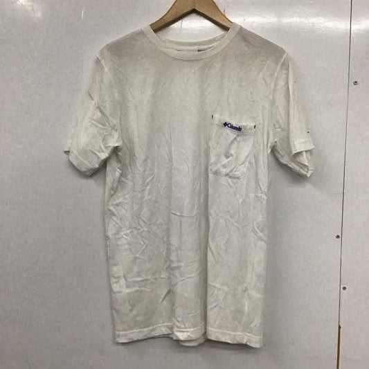 コロンビア Columbia Tシャツ 半袖 116 pu2055 半袖Tシャツ クルーネック ポケットTシャツ L ロゴ、文字 白 / ホワイト /  メンズ USED 古着 中古 10133354