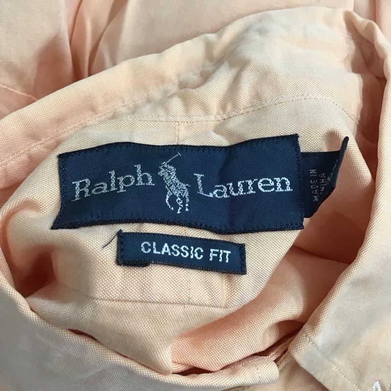 ラルフローレン RALPHLAUREN シャツ、ブラウス 長袖 ボタンダウン CLASSIC FIT ワンポイント 橙 / オレンジ /  メンズ USED 古着 中古 10114552