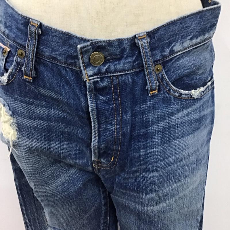 アングリッド Ungrid パンツ デニム、ジーンズ 111521417501 セルヴィッチクラッシュボーイズデニム ダメージ加工 青 / ブルー /  レディース USED 古着 中古 10114584