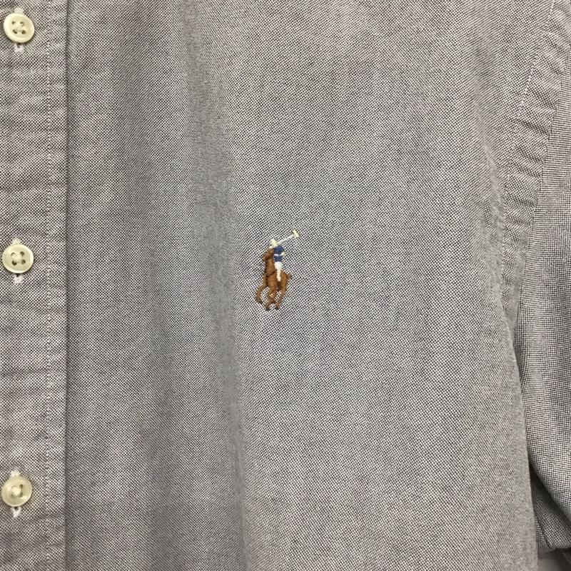 ポロバイラルフローレン Polo by RALPH LAUREN シャツ、ブラウス 長袖 長袖シャツ 無地シャツ カラーシャツ ボタンダウンシャツ XL ロゴ、文字 灰 / グレー /  メンズ USED 古着 中古 10141905