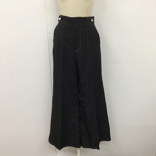 ハレ HARE ボトムス ボトムス HAL05215AD ワイドパンツ センタープレス ステッチ FREE 無地 黒 / ブラック /  レディース USED 古着 中古 10120159