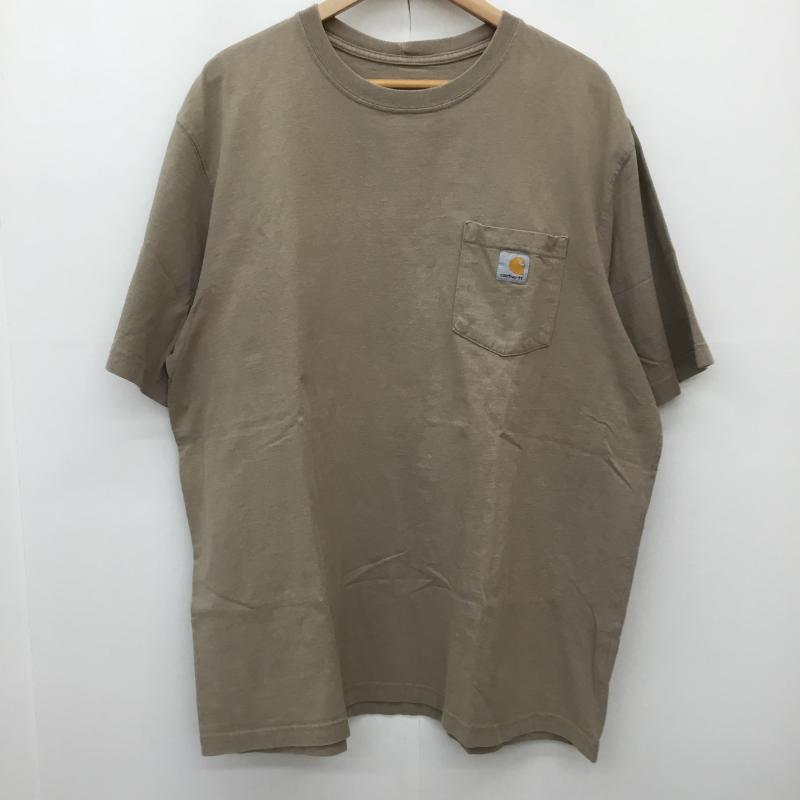カーハート Carhartt Tシャツ 半袖 XL ロゴ、文字 ベージュ / ベージュ /  メンズ USED 古着 中古 10145806