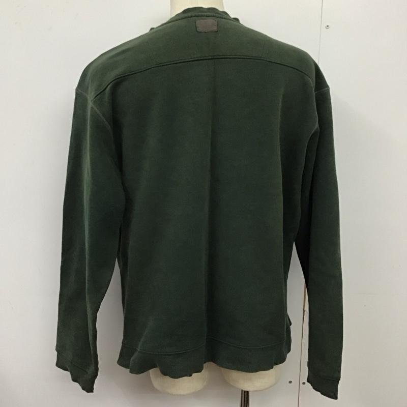 コロンビア Columbia トレーナー 長袖 長袖トレーナー スウェット クルーネック リブスウェットカットソー L ロゴ、文字 緑 / グリーン /  メンズ USED 古着 中古 10124099