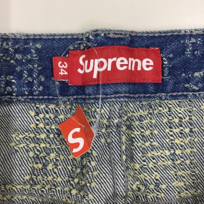 シュプリーム Supreme パンツ デニム、ジーンズ デニムパンツ ストレートパンツ ワイドパンツ カジュアルパンツ 34 ロゴ、文字 インディゴ / インディゴ /  メンズ USED 古着 中古 10114798