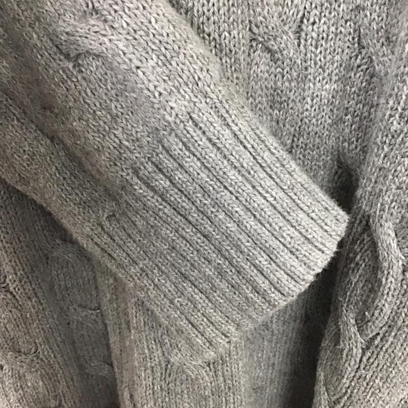 ポロラルフローレン POLO RALPH LAUREN ニット、セーター 長袖 コットン ケーブル編み クルーネック M ワンポイント 灰 / グレー /  メンズ USED 古着 中古 10146357