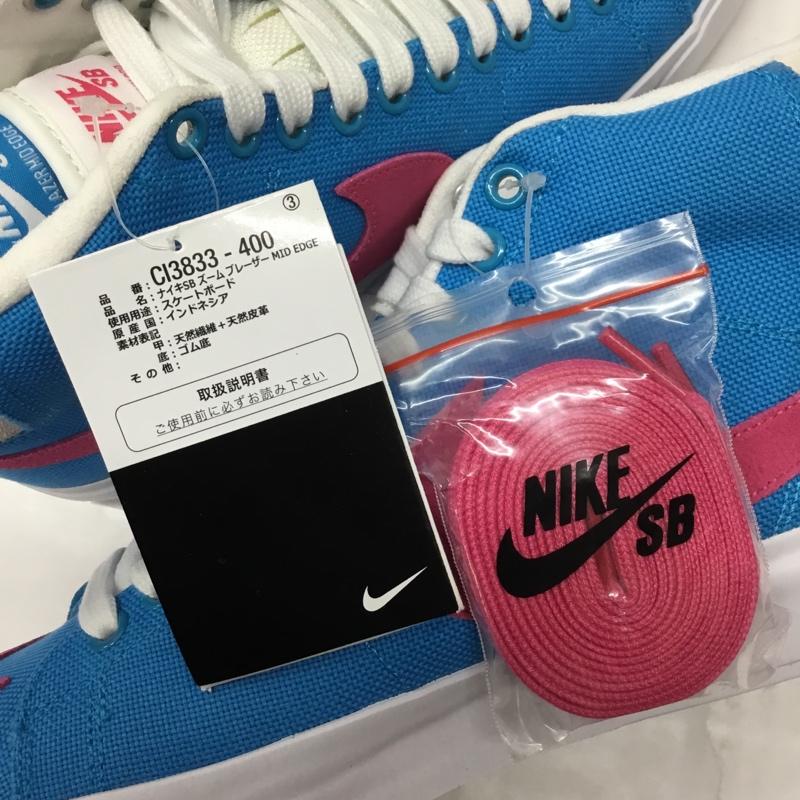 ナイキ NIKE スニーカー スニーカー CI3833 400 SB ZOOM BLAZER MID EDGE 28cm 箱有 28.0cm ロゴ、文字 水色 / ライトブルー / X 桃 / ピンク /  メンズ USED 古着 中古 10107861