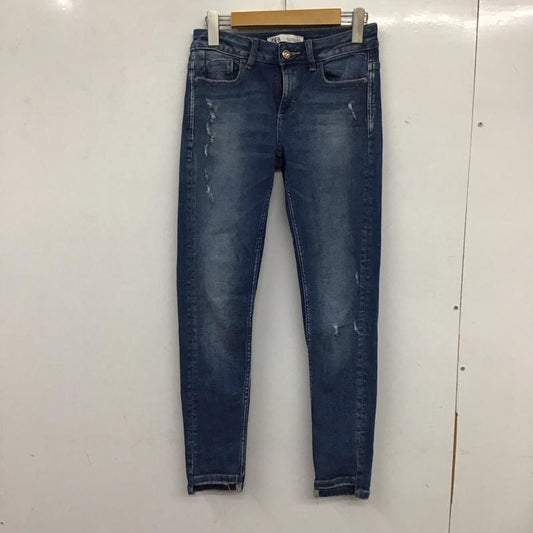 ザラ ZARA パンツ デニム、ジーンズ 8228 030 427 ストレッチ スキニー ダメージ加工 青 / ブルー /  レディース USED 古着 中古 10133660
