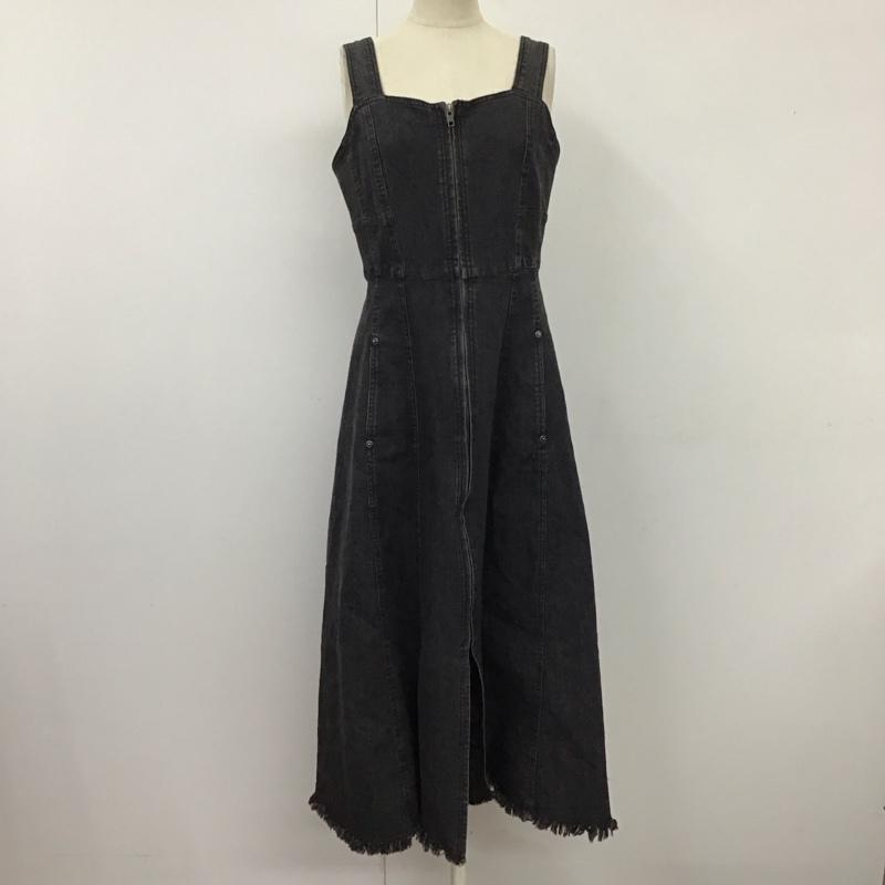 アズールバイマウジー AZUL BY MOUSSY ワンピース ロングスカート 250FSC30-284D ZIP UP JUMPER DRESS デニム S 無地 黒 / ブラック /  レディース USED 古着 中古 10114347