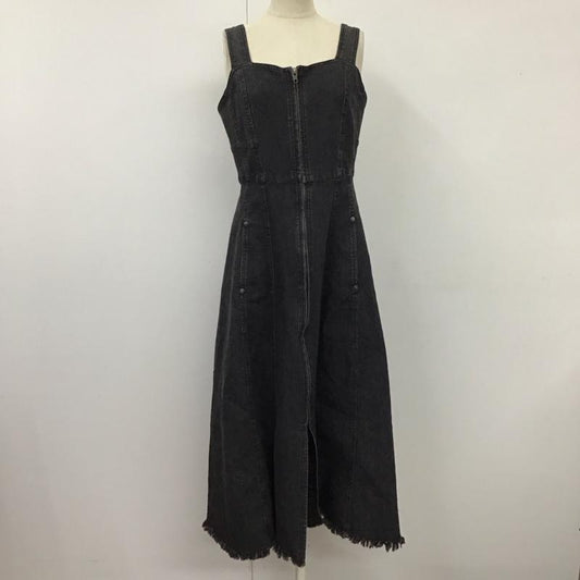 アズールバイマウジー AZUL BY MOUSSY ワンピース ロングスカート 250FSC30-284D ZIP UP JUMPER DRESS デニム S 無地 黒 / ブラック /  レディース USED 古着 中古 10114347