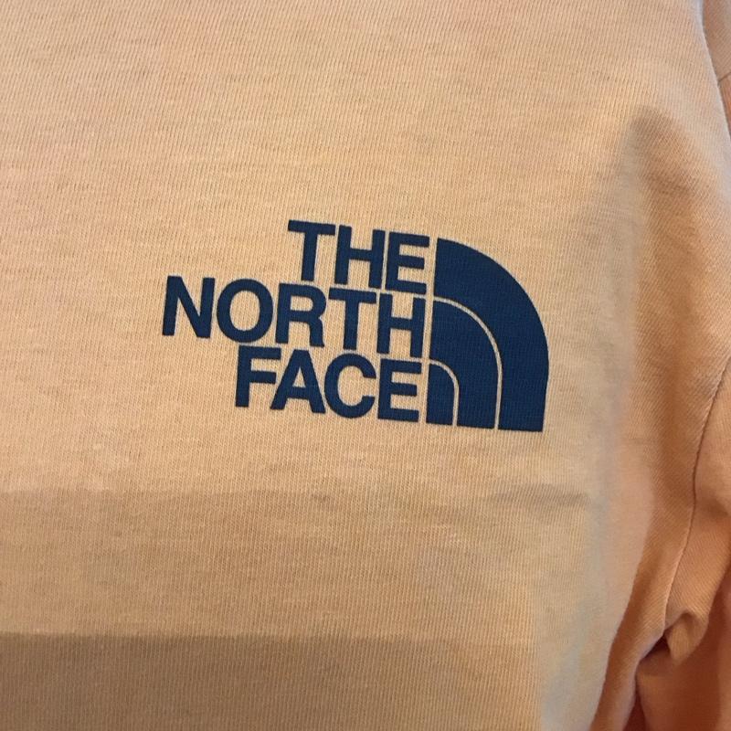 ザノースフェイス THE NORTH FACE カットソー 長袖 長袖カットソー プリントカットソー クルーネック M ロゴ、文字 橙 / オレンジ /  メンズ USED 古着 中古 10124891