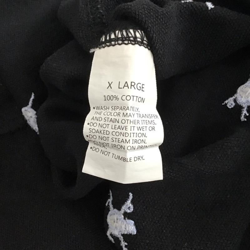 ステューシー STUSSY ポロシャツ 半袖 半袖ポロシャツ 半袖カットソー カラーシャツ XL ロゴ、文字 黒 / ブラック /  メンズ USED 古着 中古 10132569