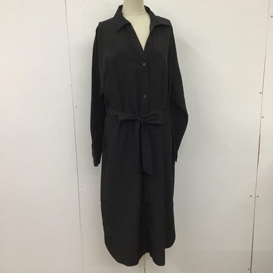 セレクトモカ select MOCA ワンピース ロングスカート 10005326 スキッパーデザイン ロングシャツワンピース 膝下丈 タグ付き FREE 無地 黒 / ブラック /  レディース USED 古着 中古 10112336