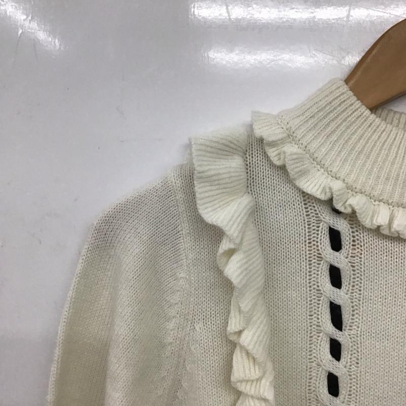 アンクルージュ ANKROUGE ニット、セーター 長袖 M 無地 白 / ホワイト /  レディース USED 古着 中古 10147188