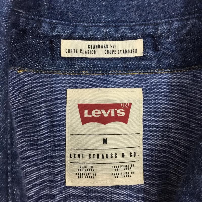 リーバイス Levi s シャツ、ブラウス 長袖 デニムシャツ M 無地 インディゴ / インディゴ /  メンズ USED 古着 中古 10108919